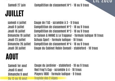 Planning des Manifestations Golf