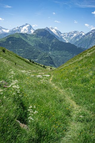Uitzicht op Pied-Moutet, wandelpad tussen de Col de Cluy en het gehucht Cluy